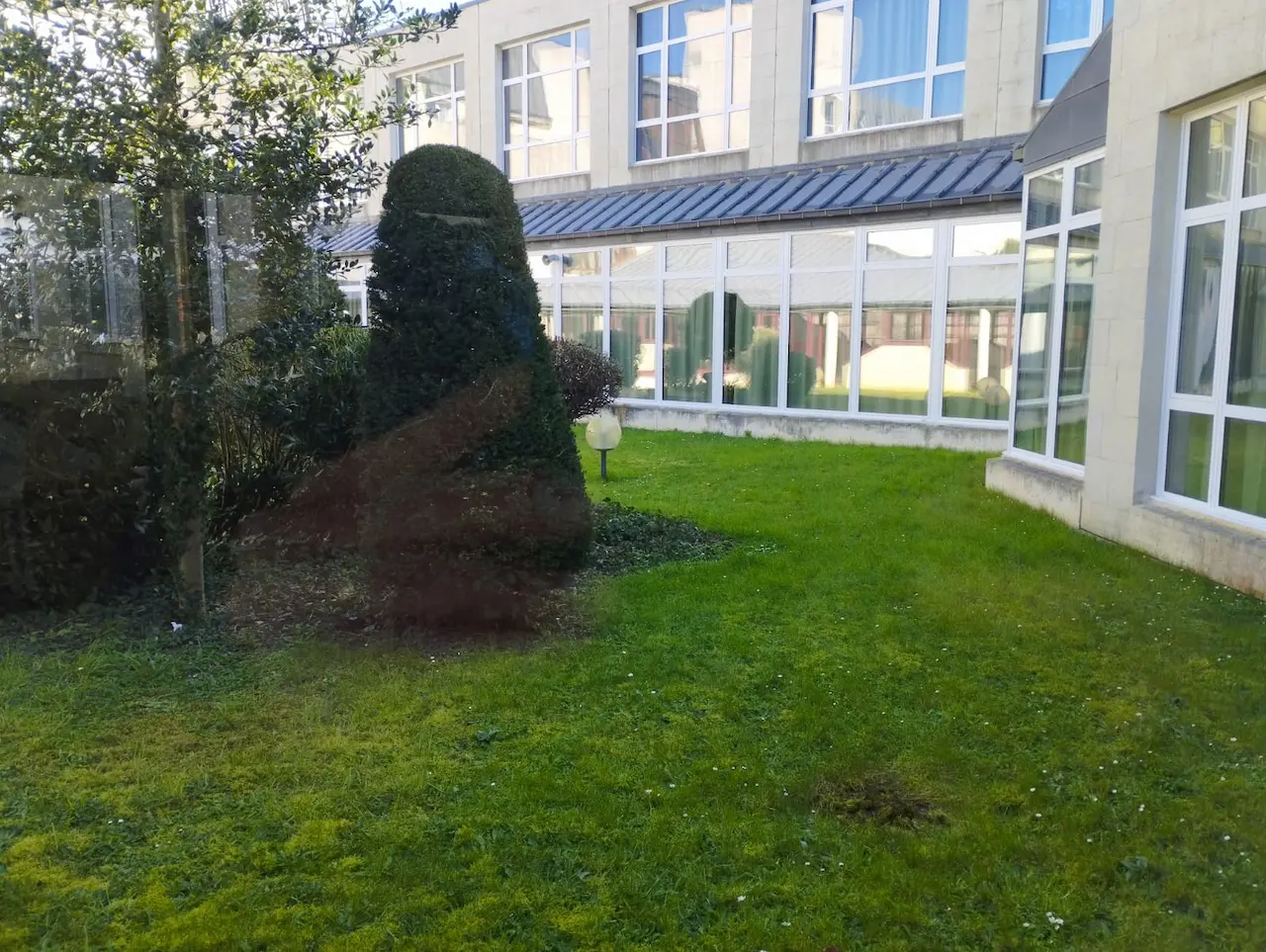 nettoyage des vitres lycee charles de gaule a caen vitre vue de loin exterieur rez de chaussee